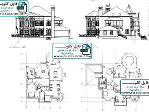 دانلود نقشه های ویلای کلاسیک به صورت اتوکد dwg / پلان ویلا / villa plan